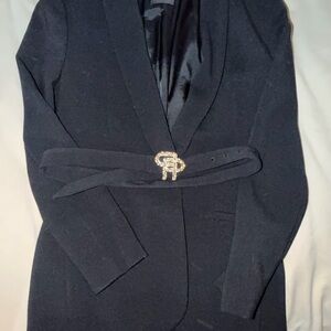 Pinko Black Blazer with Embellished Belt